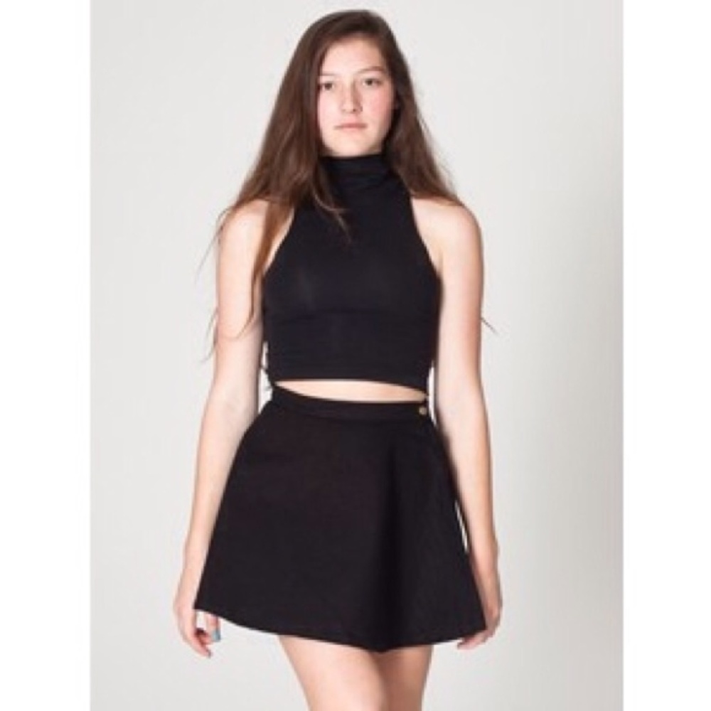 American Apparel Black Denim Circle Skirt